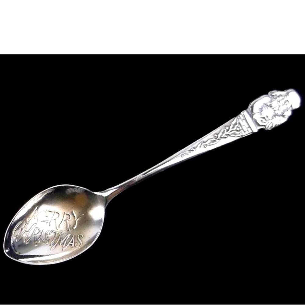 Vintage Sterling Silver Santa‎ Christmas Sugar Spoon